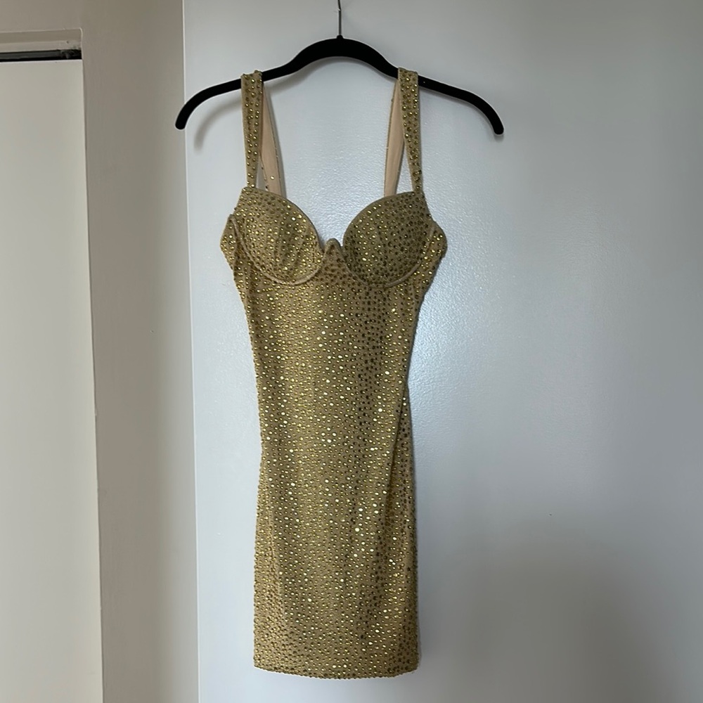 Elegant Gold Studded Dress